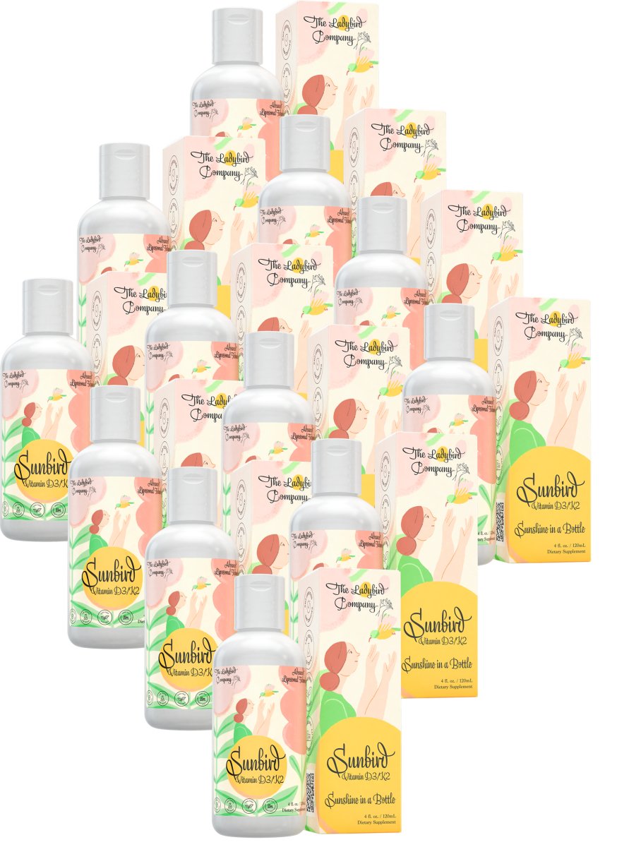 Sunbird Liposomal Liquid Vitamin D3 with K2 for Women - Premium D3 K2 Drops for Menopause Relief, Fertility & Bone Health - Sugar-Free, Vegetarian, Sublingual D3 K2 Supplement, Made in USA - The Ladybird Company